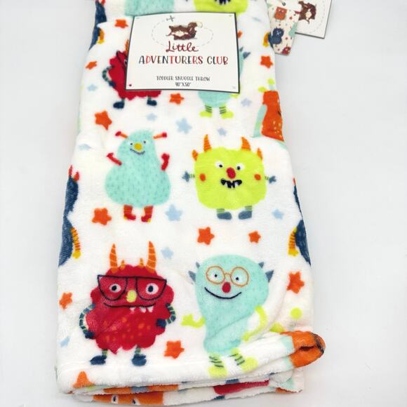 Little Adventurers Club Toddler BAby Snuggle Throw Blanket Monsters NEW - Picture 2 of 4